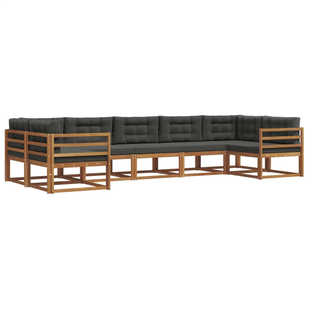 Set di divani da esterno con cuscino 7 pcs Naturale e Antracite 3368090