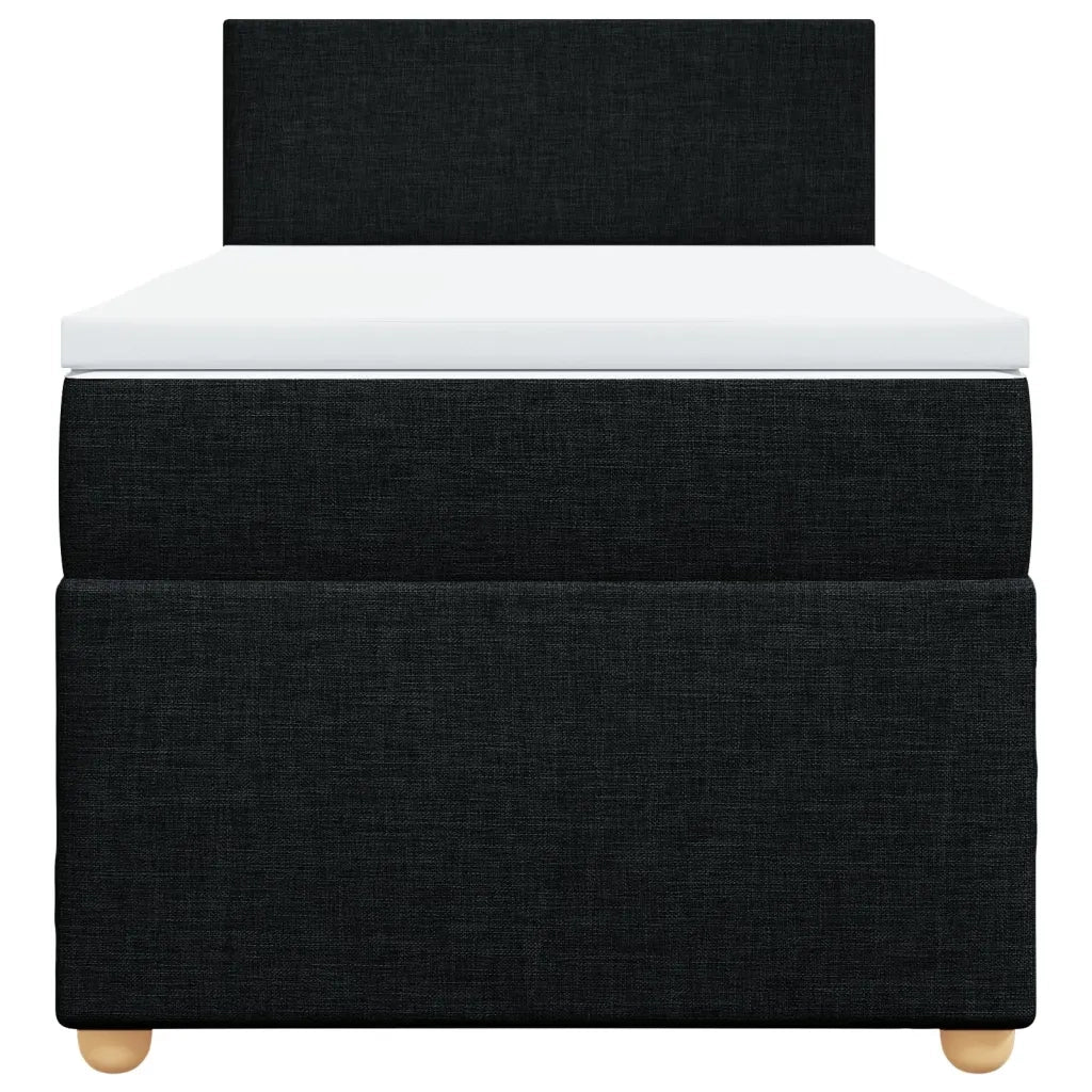 Letto a Molle con Materasso Nero Singolo in Tessuto 3286857