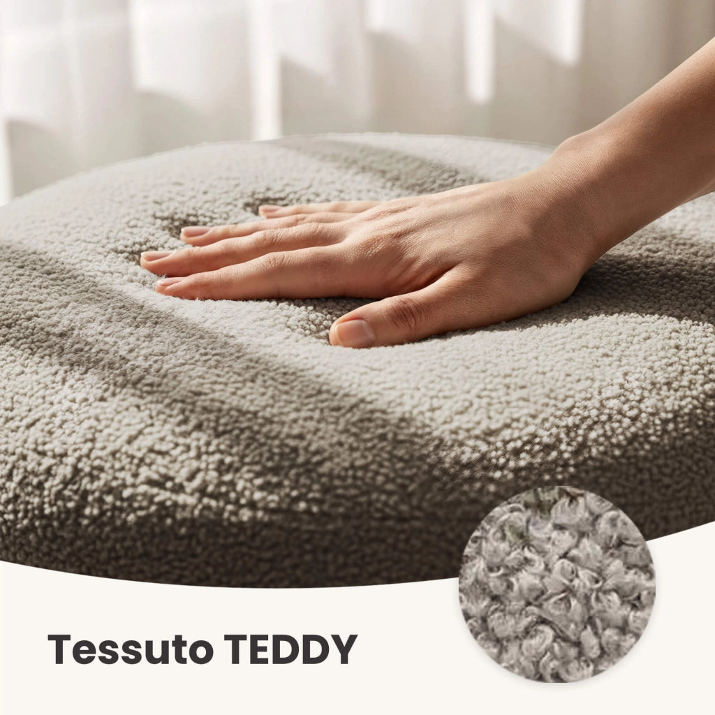 Pouf contenitore cilindrico in tessuto teddy 55 cm MOLLIS Moka