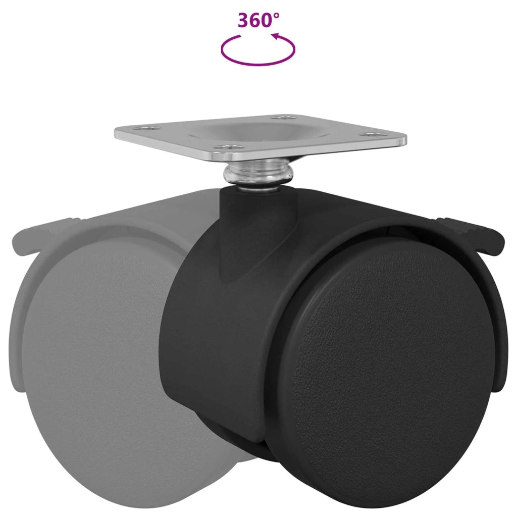 Ruota 12 pcs Nero 39,5 x 39,5 x 37,8 mm Acciaio e polipropilene 864773