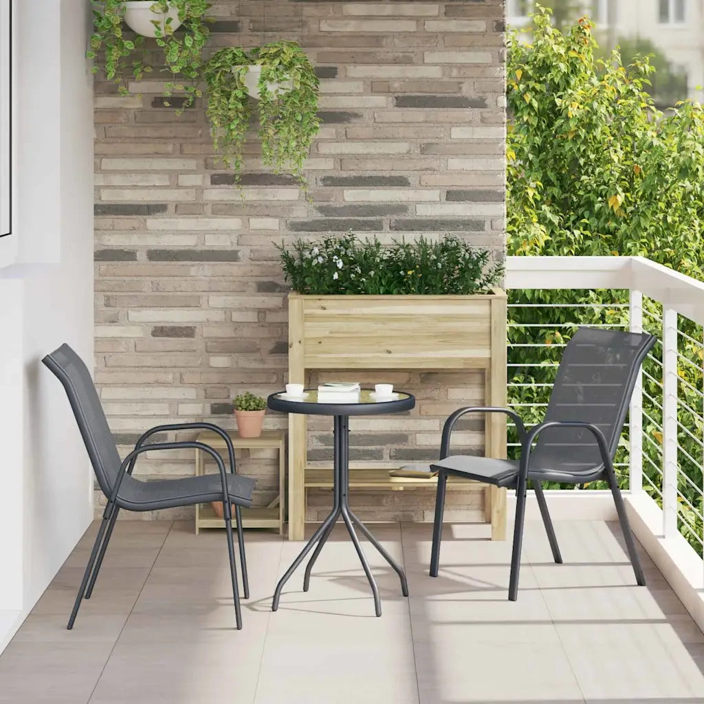 Set Bistro da Giardino 3 pcs Grigio Acciaio 42003979