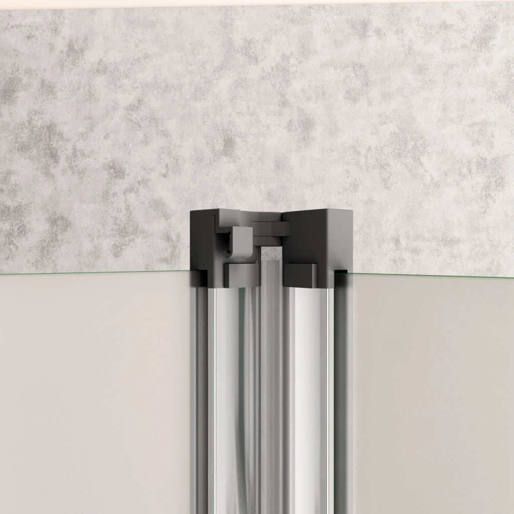 185cm Box Doccia a Tre Lati Porta a Soffietto 76cm con Doppia Parete Fissa 70x70cm in Vetro Temperato Satinato Opaco 5 mm Profilo Cromato Lucido