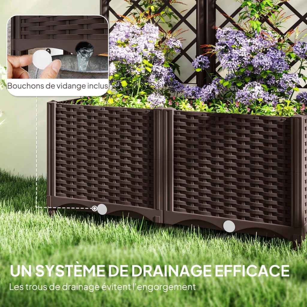 Letto da giardino rialzato con griglia ¨C Minimal ¨C 80x40x135 cm marrone