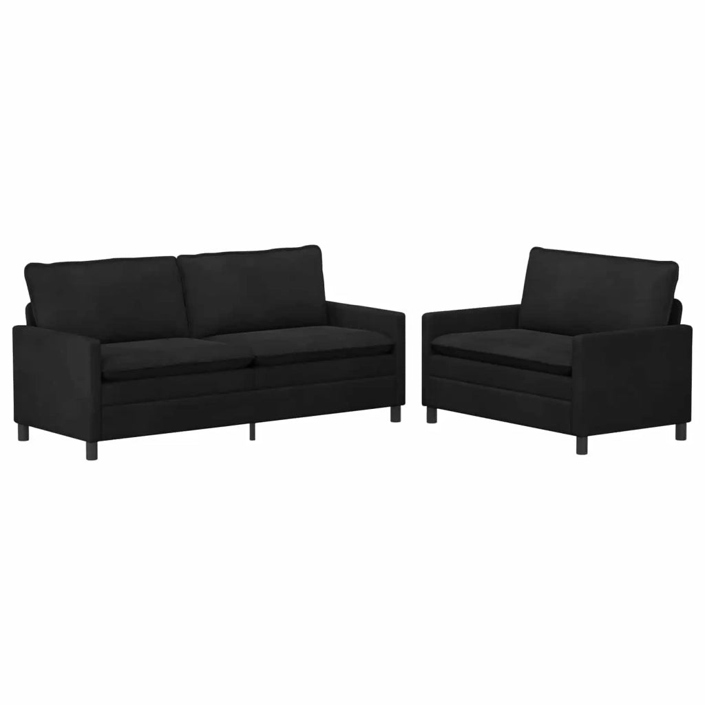 Set di divani 2 pcs Nero Velluto 3417132