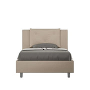 Letto una piazza e mezza senza rete imbottito 120x190 similpelle tortora Appia