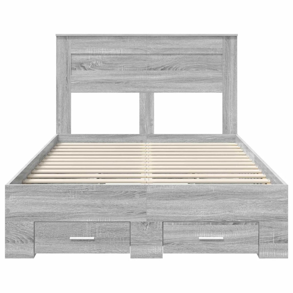 Struttura del letto con testiera Grigio Sonoma 120 x 190 cm 3410008