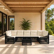 Set Divano da Giardino 8 pz Nero polyrattan 3435946