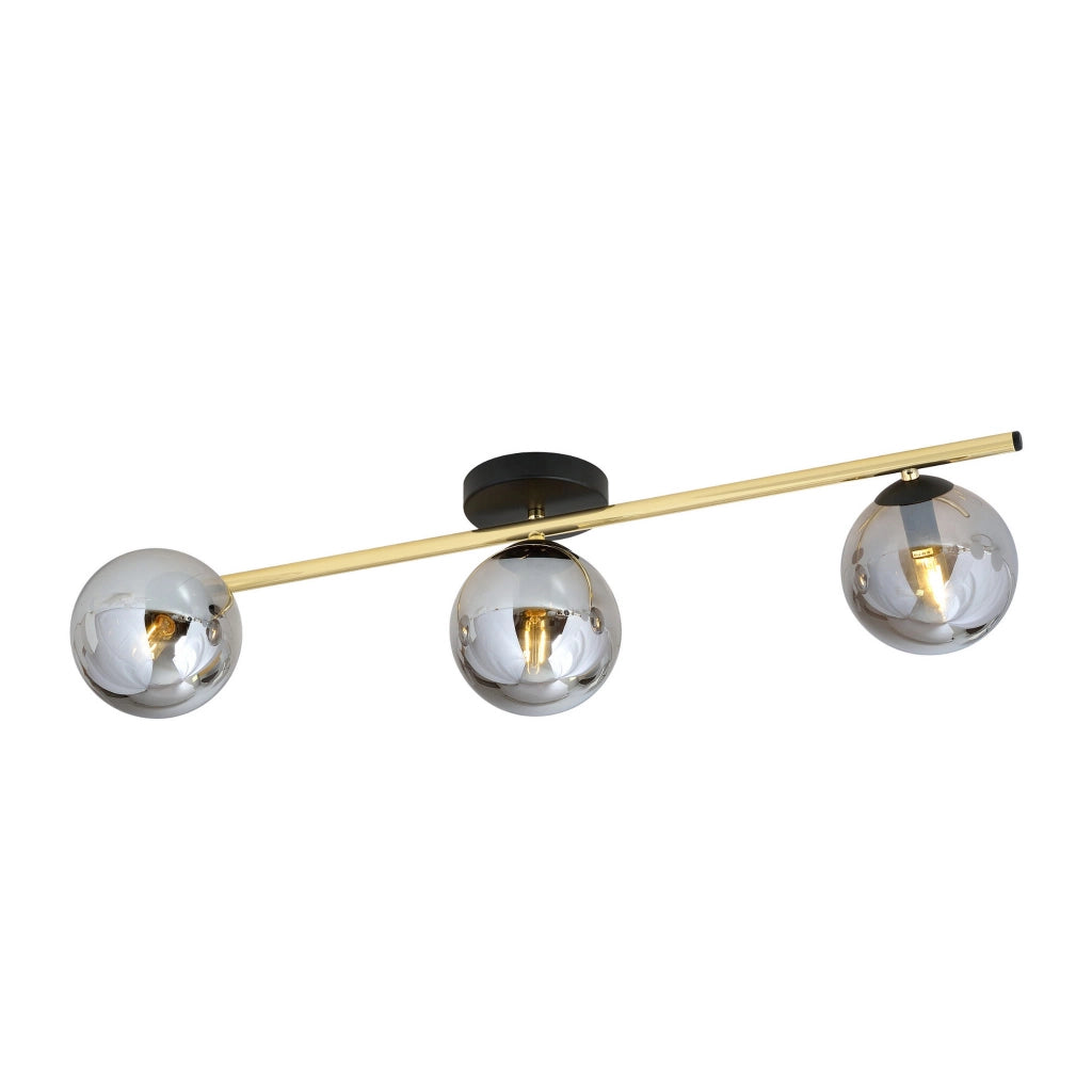 Plafoniera Emibig Splendi 3xE14 oro/grafite dimmer