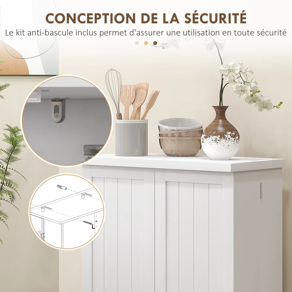 Armadio Cucina con Ripiani e Ante ¨C Minimal ¨C 60x30x104 cm Bianco