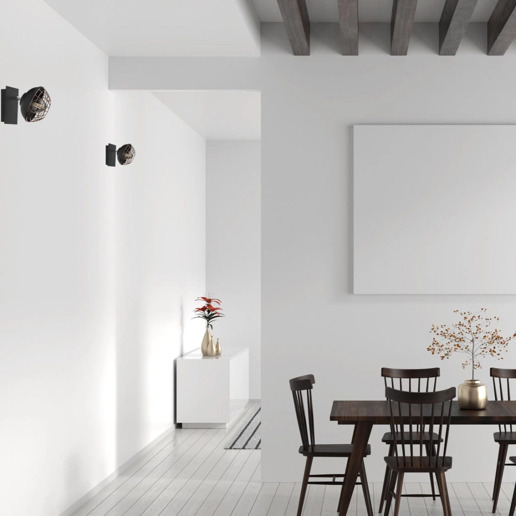 Applique Milagro Logan E14 40W nero oro metallo IP20