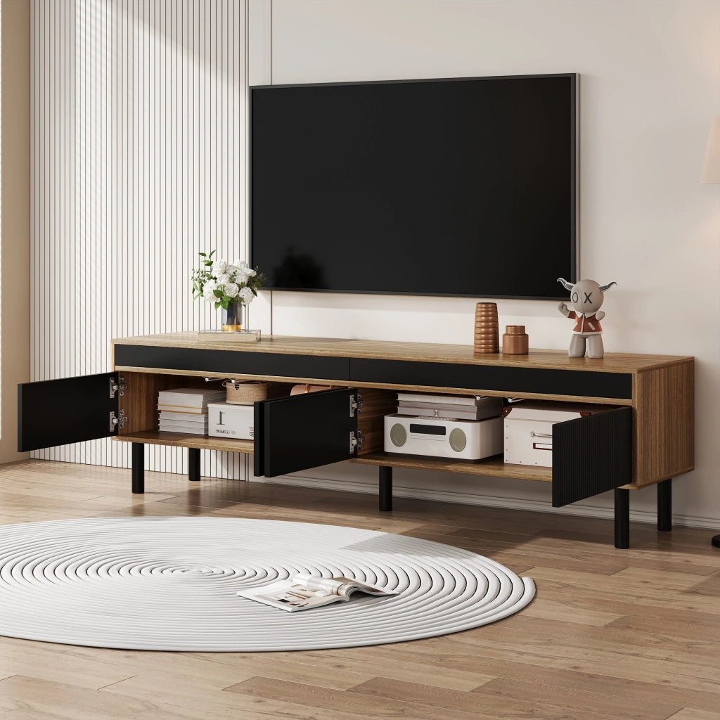 Mobile TV in truciolare nero lunghezza 170 cm