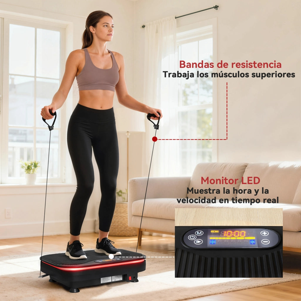 Piattaforma Vibrante ¨C Minimal ¨C 99 Velocit¨¤ 3 Programmi Bluetooth LED Telecomando