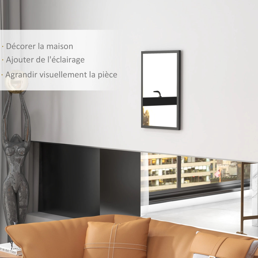 Specchio da Parete 50x70 cm ¨C Minimal ¨C Legno Nero