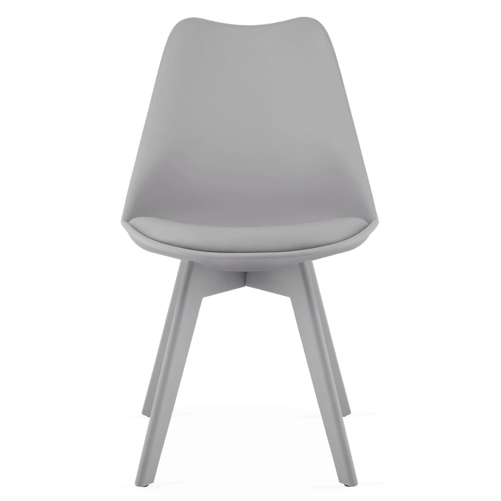 Set di 2 sedie Mark in polipropilene grigio con cuscino