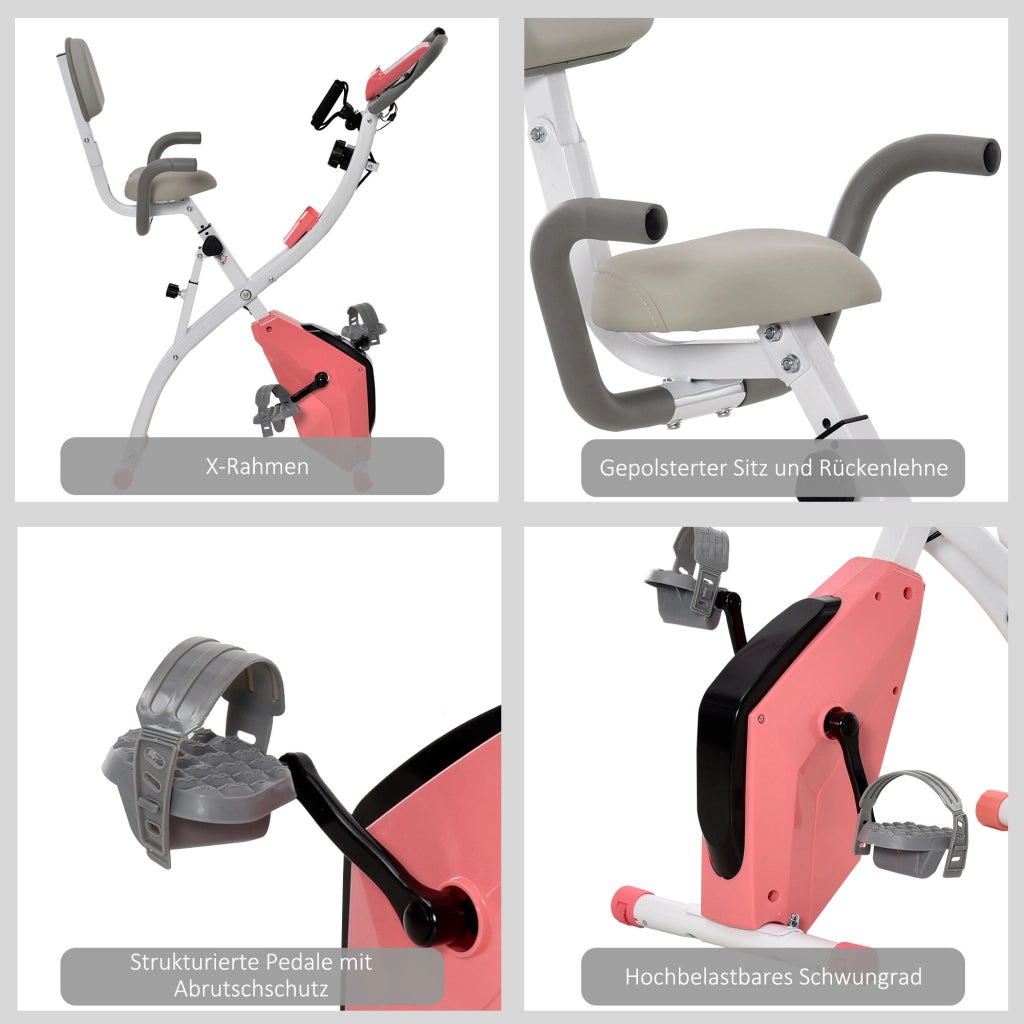 Bicicletta da camera pieghevole con display LCD e 8 livelli di resistenza magnetica ¨C Minimal ¨C Grigio