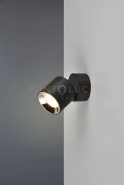 GUAYANA SPOT ORIENTABILE ANCHE DA INCASSO METALLO NERO H. 12CM 1 LUCE ATTACCO GU10