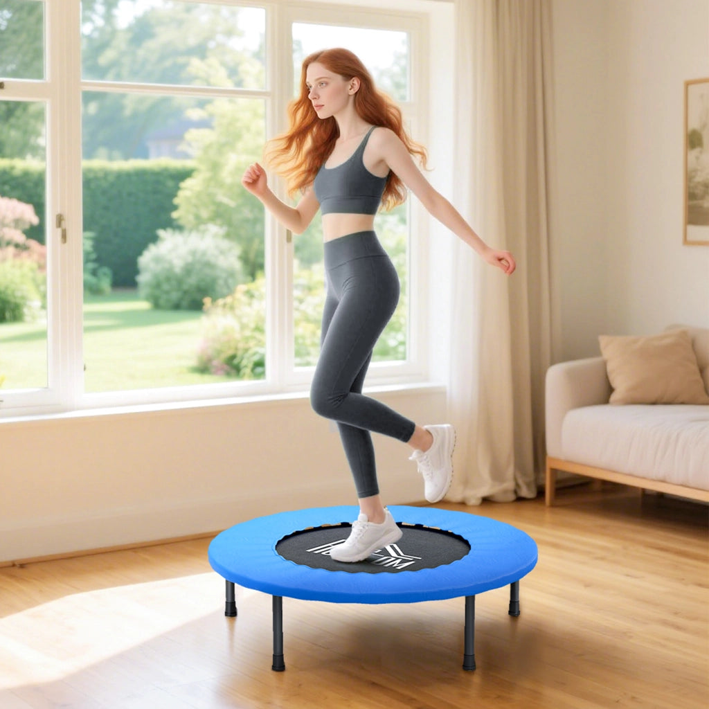 Trampolino fitness mini ¨C Xylo ¨C ? 81 cm, carico 100 kg, piedini antiscivolo, blu e nero