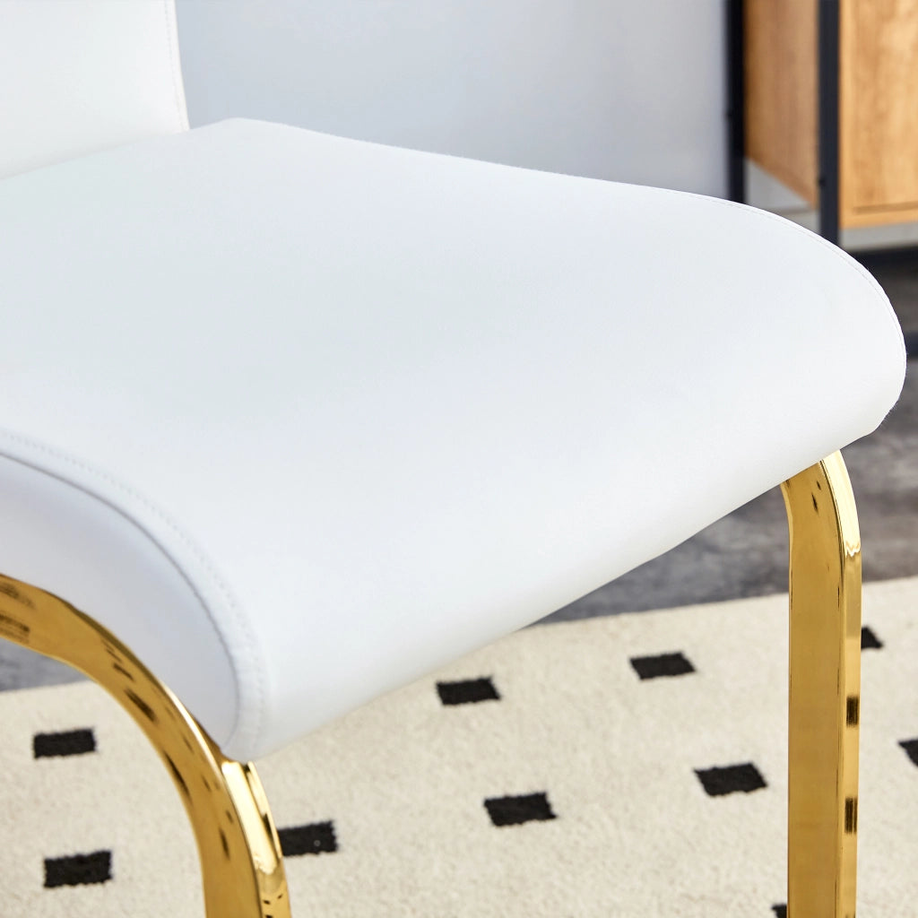 SGABELLO ALTO Set da 2 pezzi 96,5 cm PU bianco e oro