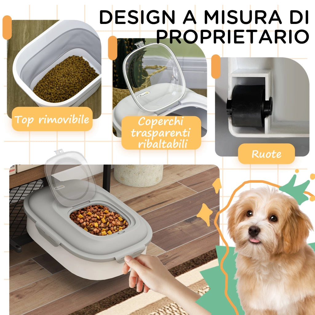 Contenitore per Cibo Cani ¨C Minimal ¨C Grigio 44x32x37 cm