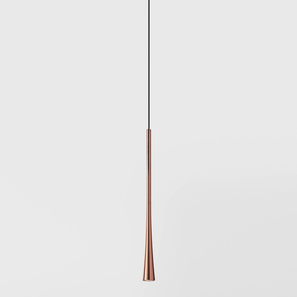 DAFNE SP/I - Lampada a Sospensione ad Incasso Singola 7W LED 3000K Fascio 38° Finitura Rame con Rosone Nero Satinato - Gealuce
