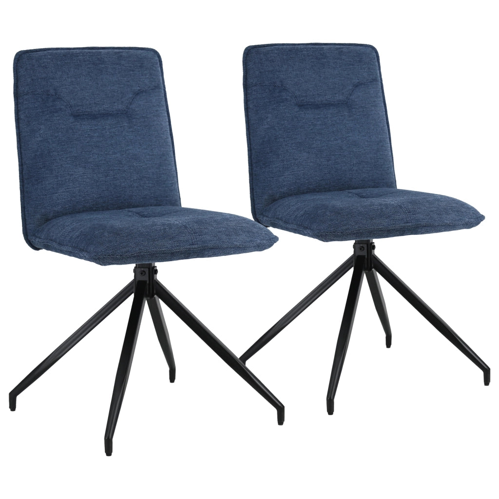 Set di 2 sedie AREN in tessuto blu