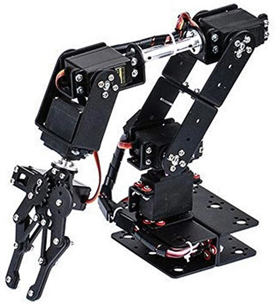 Kit di Armatura Robotica 6DOF - Braccio Meccanico - Attacco/Prenditore - Componenti Robot Industriale - Dadi di Alluminio - Motori Servo - Manipolatore