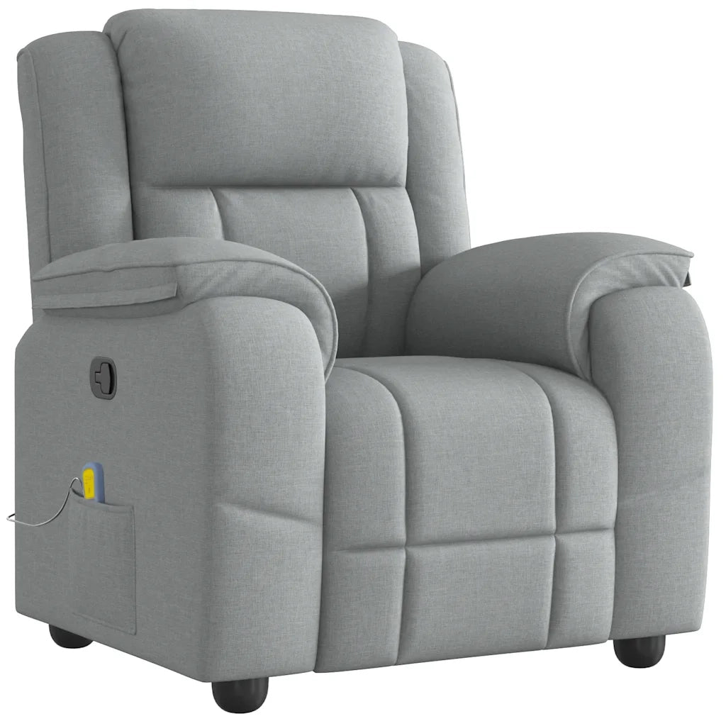 Poltrona Massaggiante Reclinabile Grigio Chiaro in Tessuto 4015710