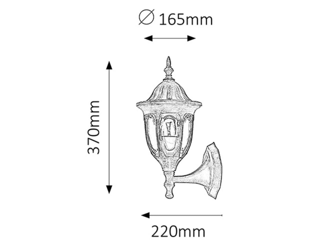Applique esterna classica Milano oro anticato E27 Rabalux