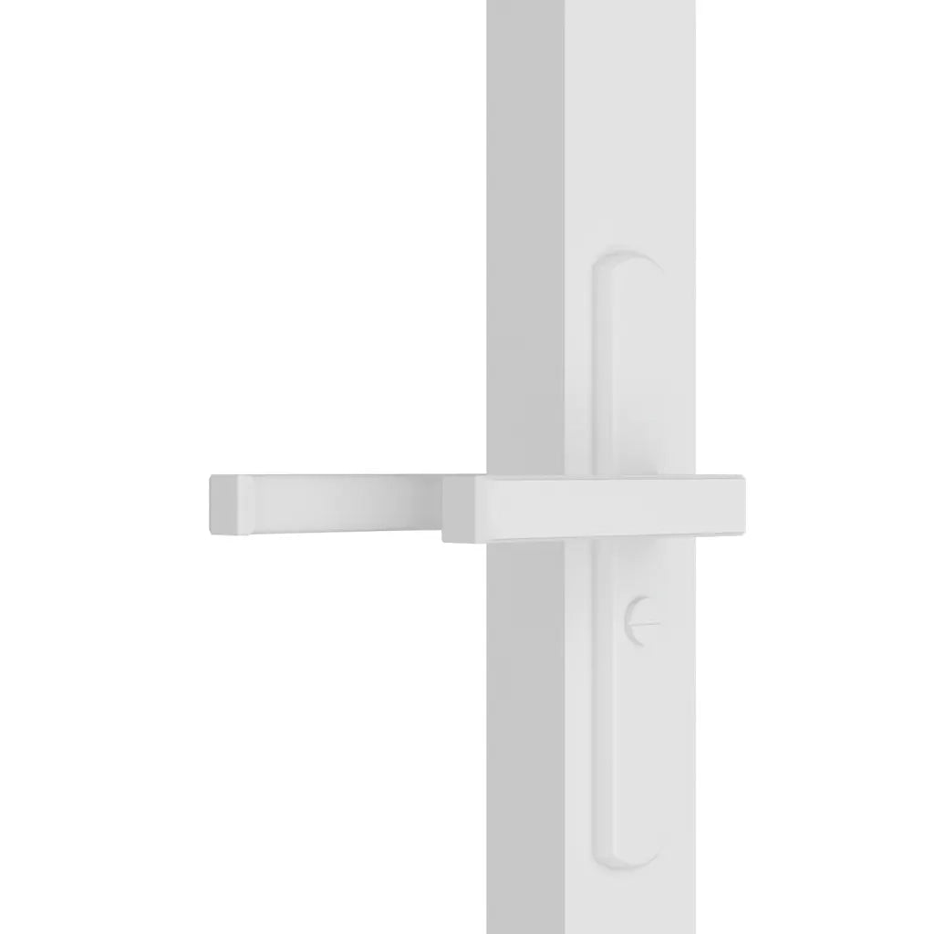 Porta Interna 83x201,5 cm Bianca in Vetro ESG e Alluminio 350573