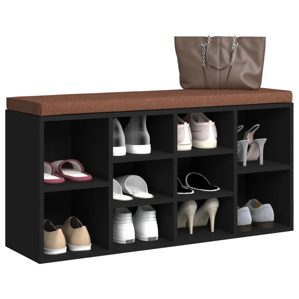 Scarpiera | Mobile per scarpe Nera 103x30x48 cm in Legno Multistrato