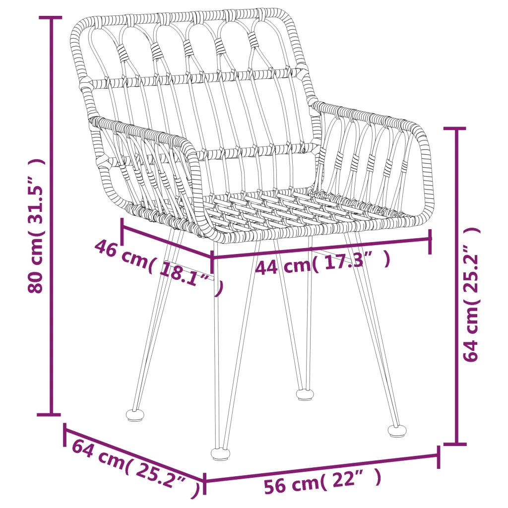Set da Pranzo da Giardino 7 pz in Polyrattan 3157863