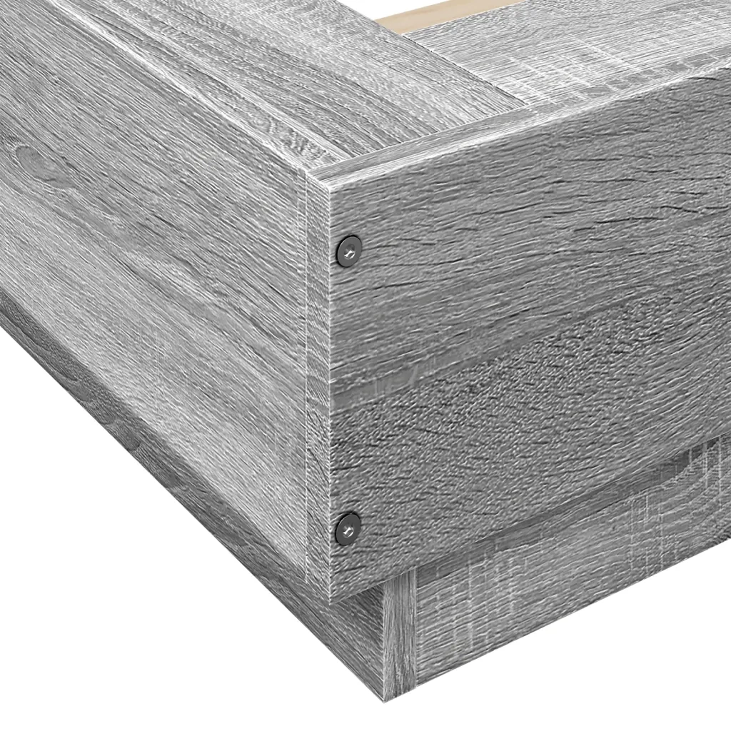 Letto matrimoniale | Letto per adulti | Giroletto Grigio Sonoma 160x200 cm in Legno Multistrato