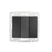 Interruttore triplo da incasso LOGI grafite Kanlux 25254