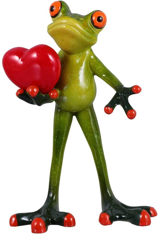 Figura di tartaruga con cuore - Decorazione per giardino - Ornamento per laghetto - Figurina da giardino - Dwarfo di giardino - Hars, 14,5 x 9 x 5 cm - Decorazione per giardino