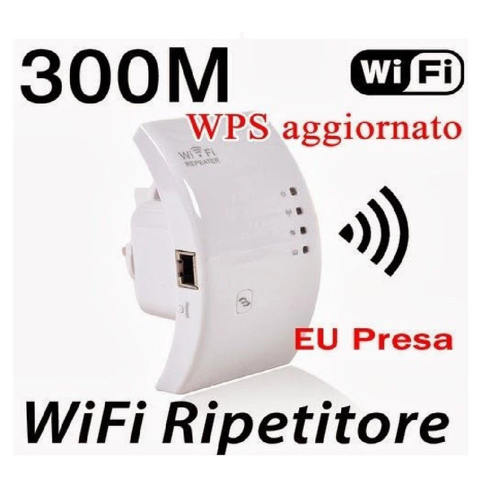 Trade Shop - Amplificatore Wifi Repeater 300 Mbps Ripetitore Wifi Range Extender Lan Rete -