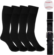 Set Completo di Calzettoni da Baseball - 2 Pair di Calzettoni da Baseball - Cintura da Baseball Adattabile - Baseball - Accessori per Bambini - 98% Poliester, 2% Spandex - Set di Baseball per Ragazzi