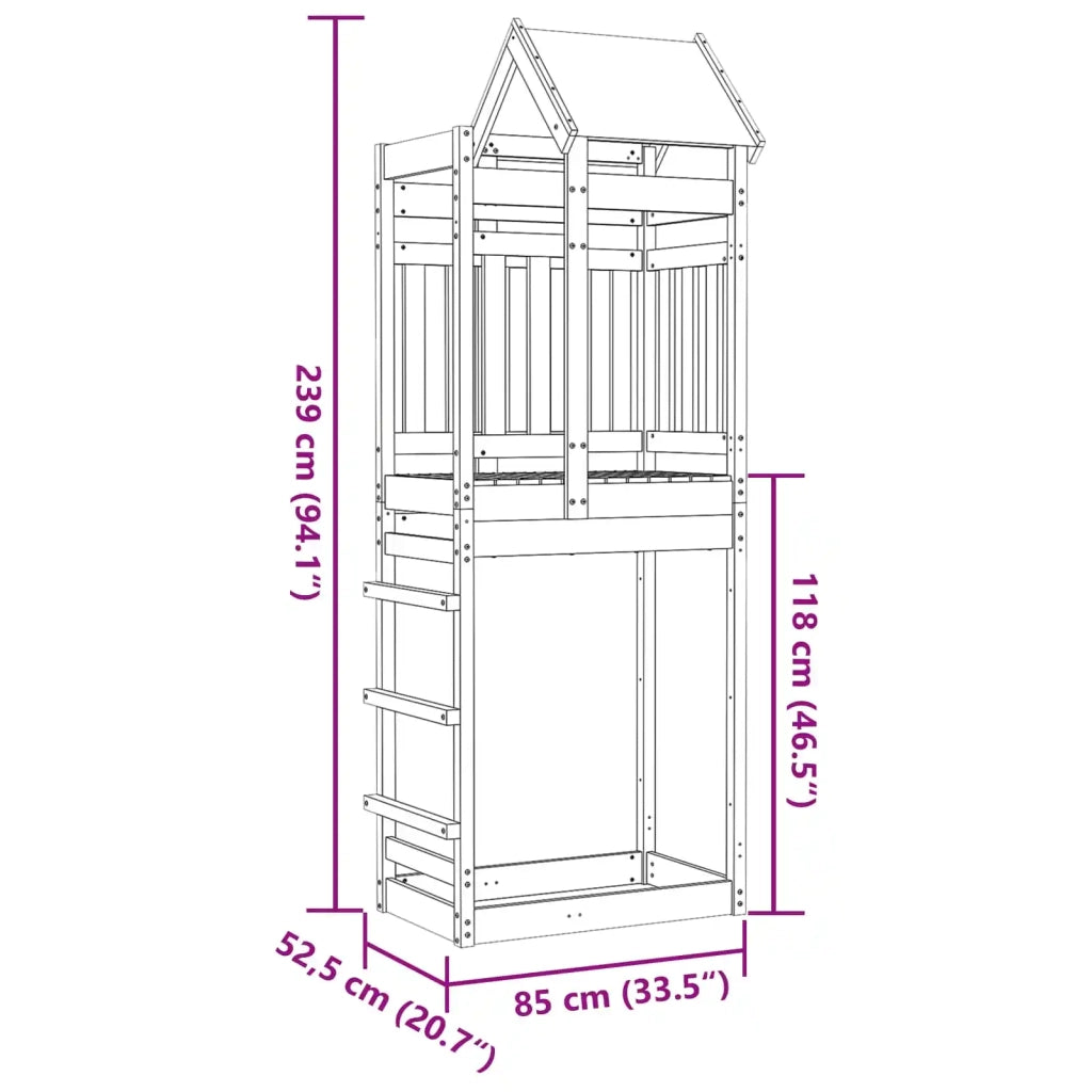 Torre da Gioco Marrone Legno Impregnato Solido 3417195