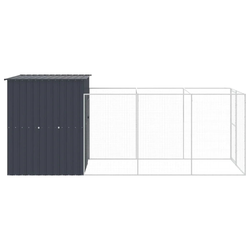 Cuccia per cani con recinto 165 x 455 x 181 cm antracite 02_0043473