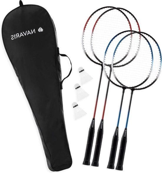 Impacco da badminton per bambini e adulti - 4 racchette & 3 palline - Inclusa borsa da trasporto