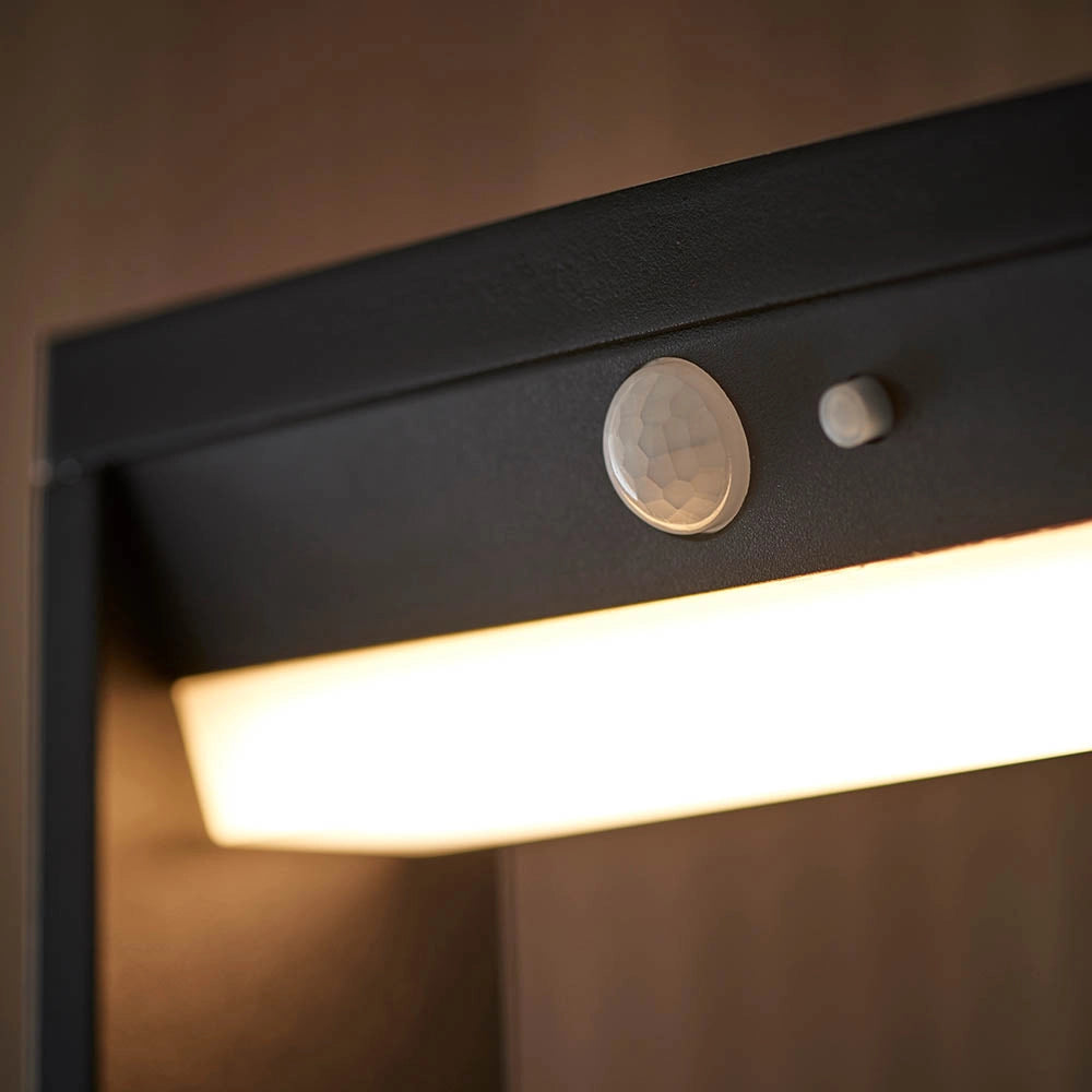 Paletto solare giardino 50cm con sensore PIR nero LED