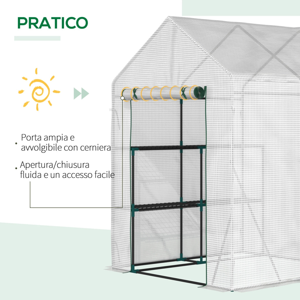 Serra da Giardino ¨C Minimal ¨C Acciaio e PE, 143x143x195 cm, Bianco