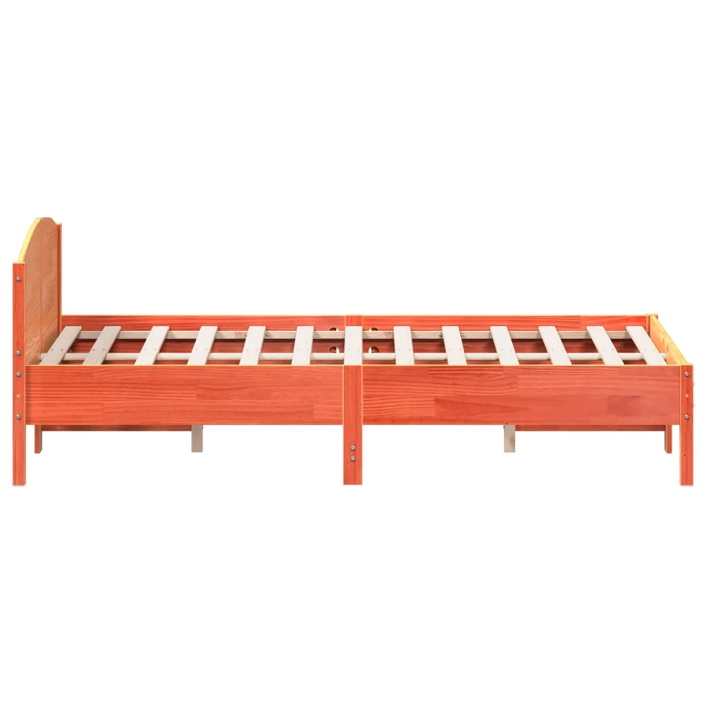 Giroletto senza Materasso-Struttura Letto Marrone Cera 160x200 cm Legno di Pino 619106