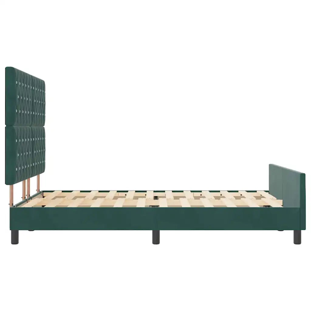 Letto a molle con testiera Verde Scuro 140 x 190 cm Velluto 3344876