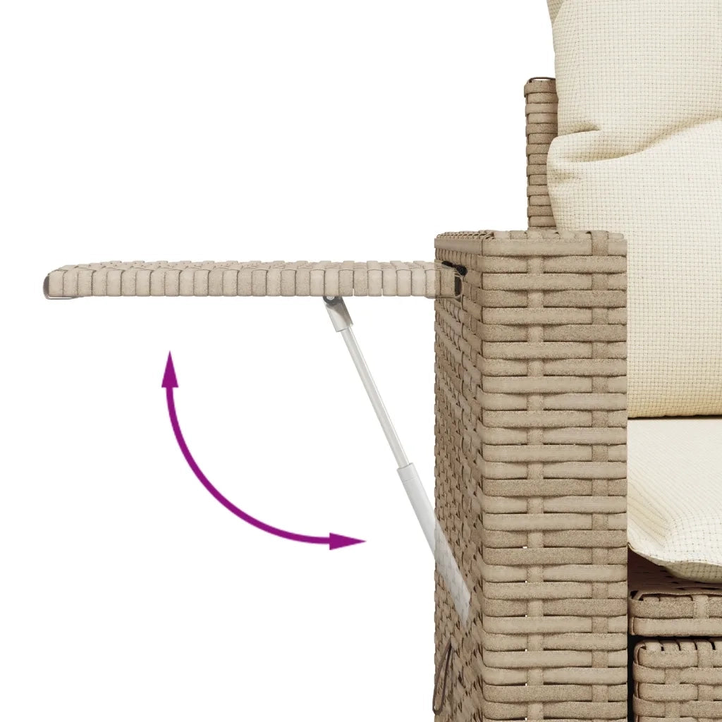 Set Divano da Giardino 10 pz con Cuscini Beige in Polyrattan 3224609