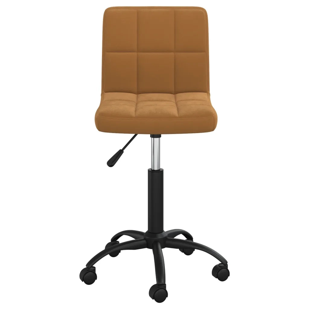 Sedia da Pranzo Girevole Marrone in Velluto 3087594