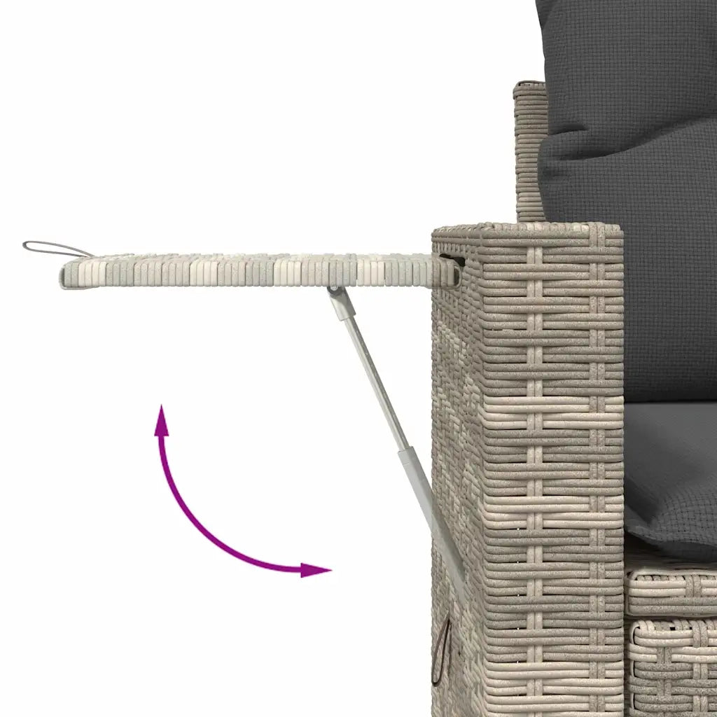 Set Divano da Giardino 4pz con Cuscini Grigio Chiaro Polyrattan 3220071