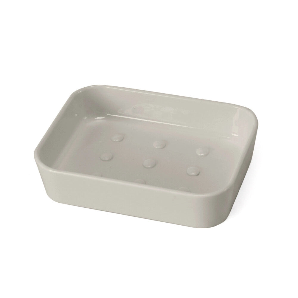 Set accessori bagno completo da 4 pezzi in plastica beige e cromo Star