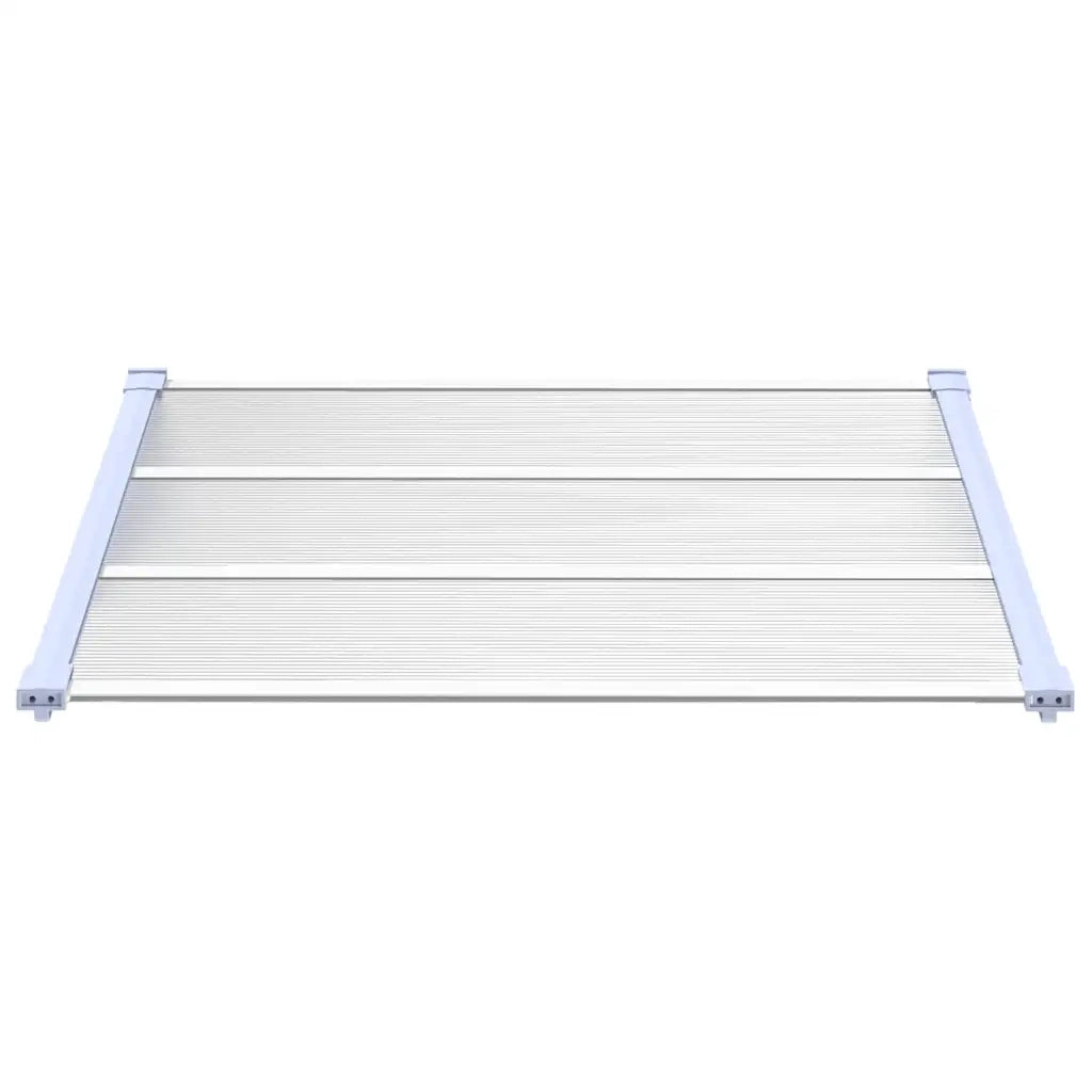 Tettoia per Porta Grigio e Trasparente 122x90 cm Policarbonato CFW3102965