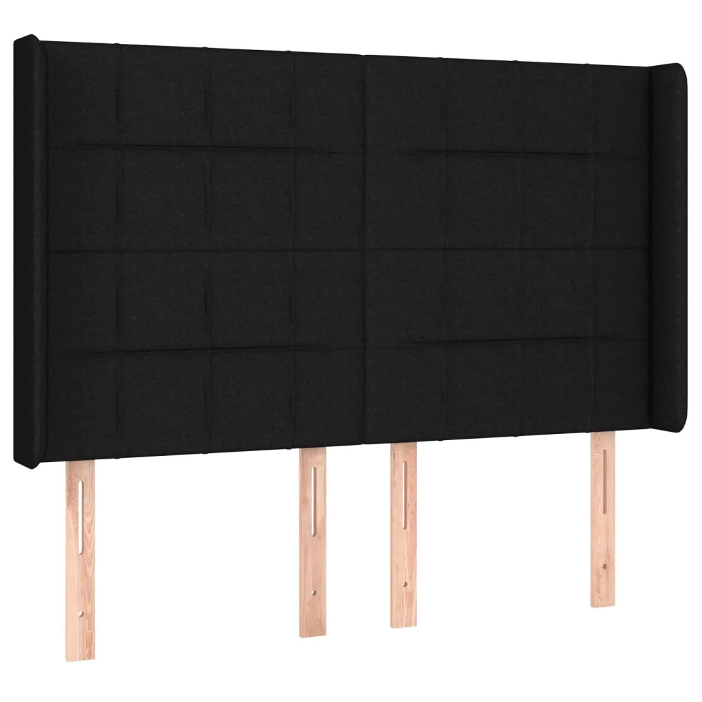 Testiera a LED-Testata con LED Nera 147x16x118/128 cm in Tessuto 821521