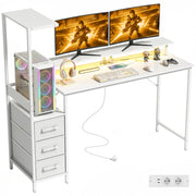 Scrivania Gaming ¨C Minimal ¨C Bianco, Legno, 147x70x75 cm